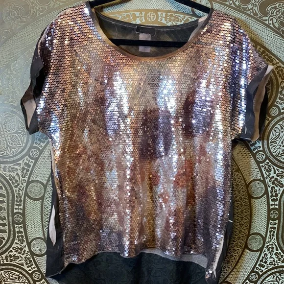 Sequins and Pop Art Sheer Blouse Oversized - Picture 5 of 8